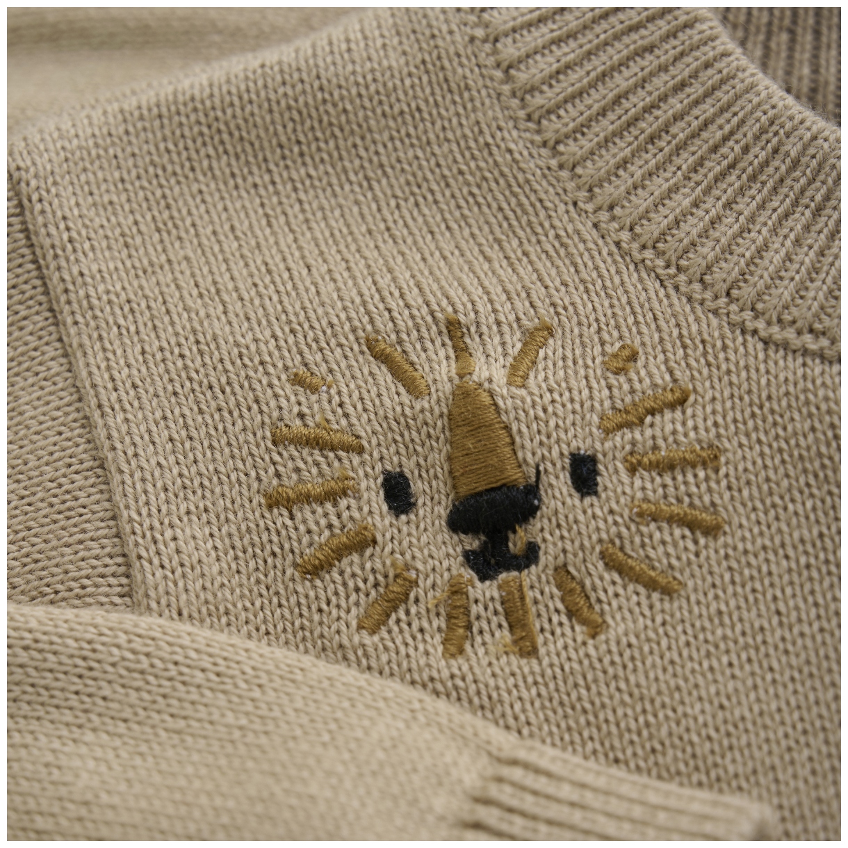 Minymo Baby Cardigan Knit Lion tan