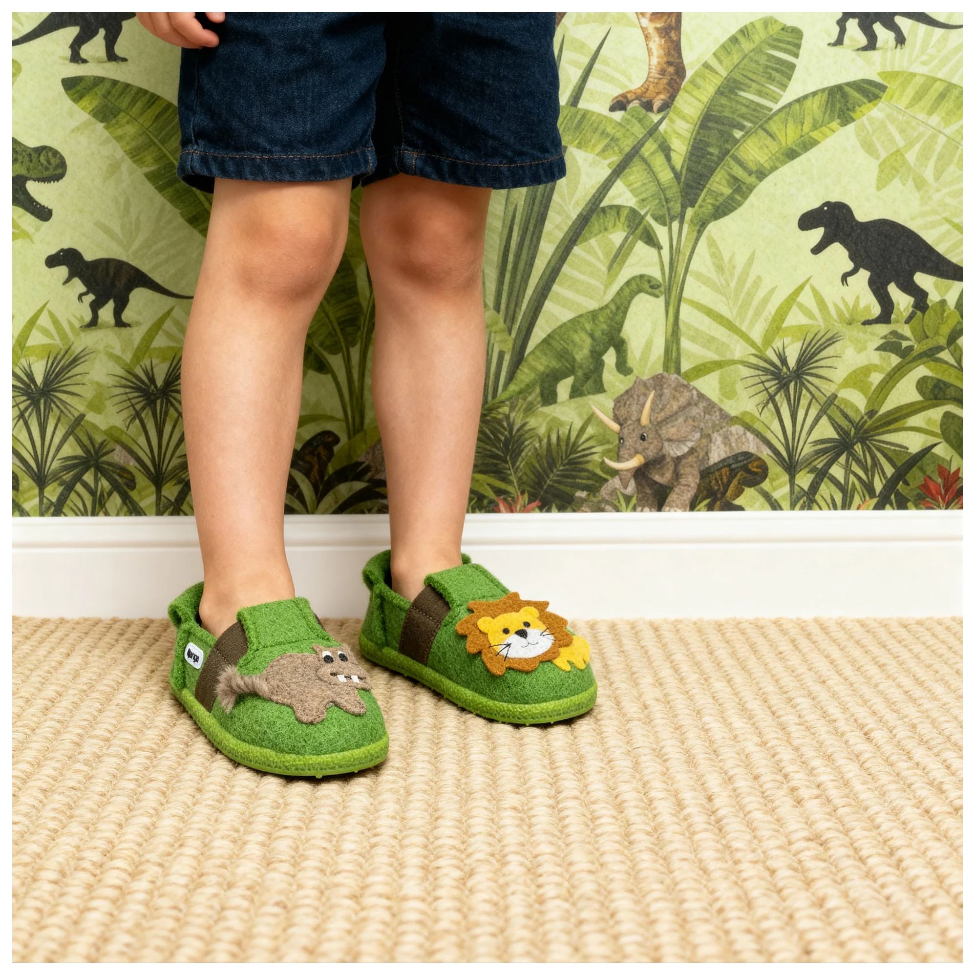 Nanga Hausschuhe Schurwolle Jungle Kings 2.0 grün