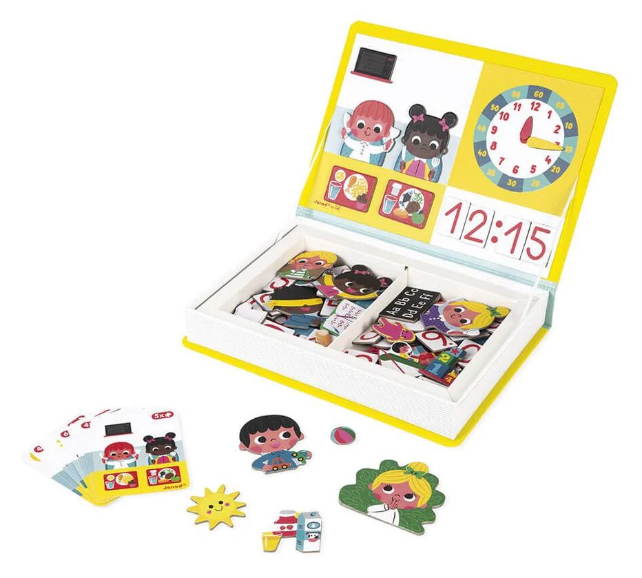 Janod Magnet Buch Lerne die Uhr