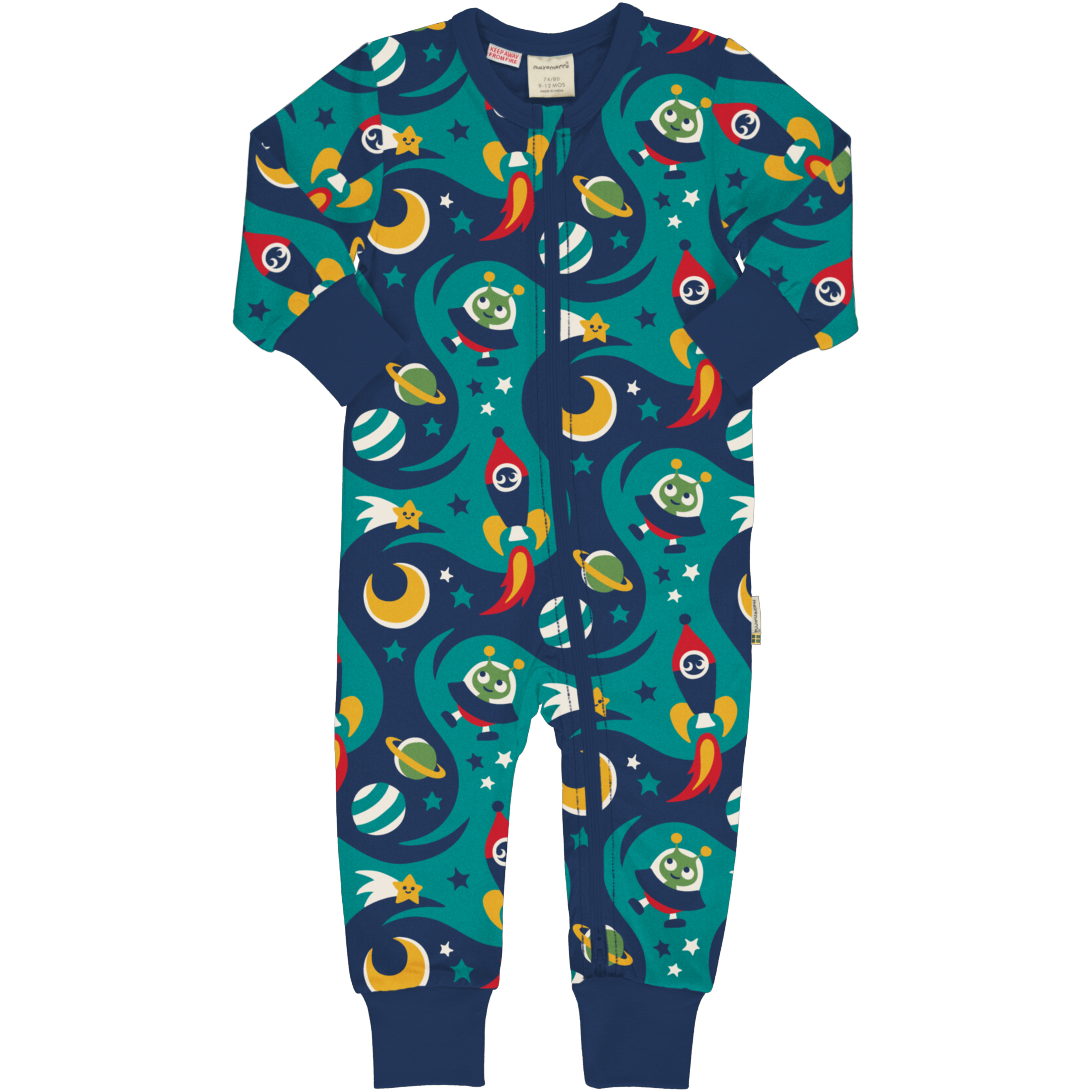 Maxomorra Baby Schlafanzug Einteiler Lang SPACE 050/056