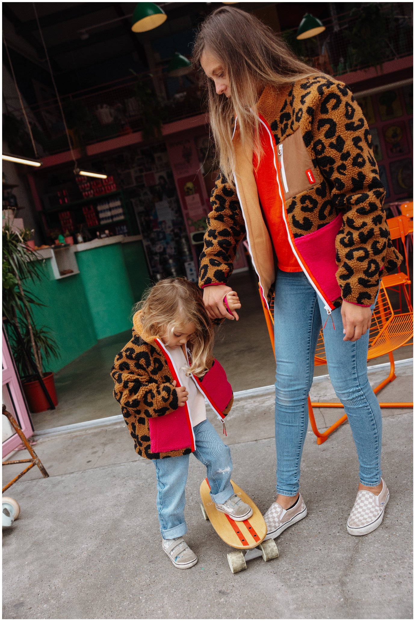 Hello Hossy Damen Teddyfleecejacke Polar Leopard