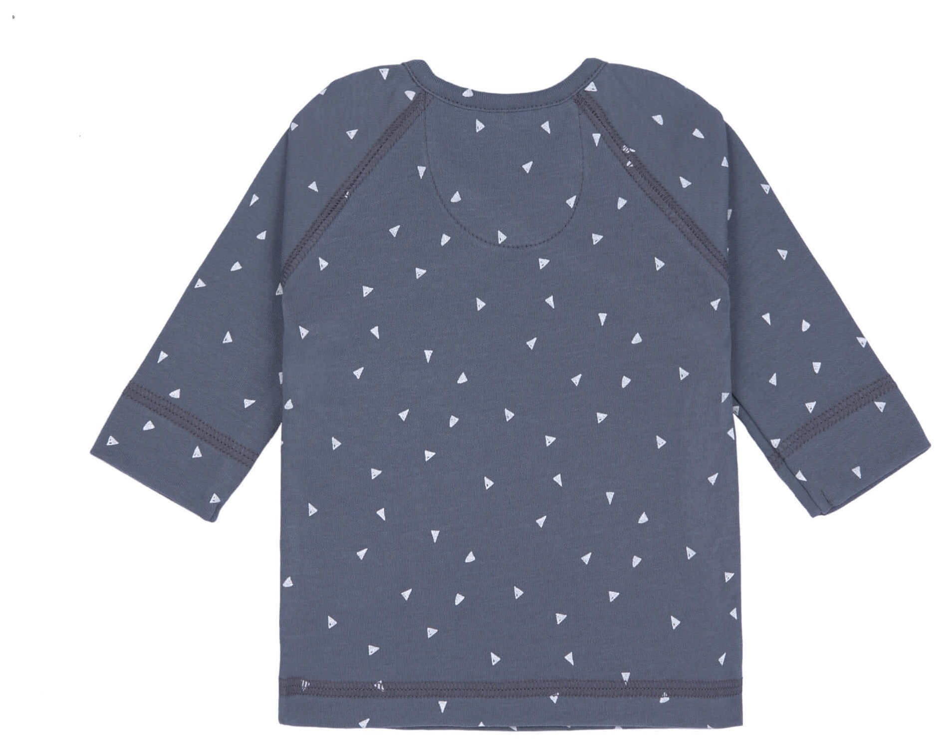Lässig Wickelshirt langarm Dreiecke blau