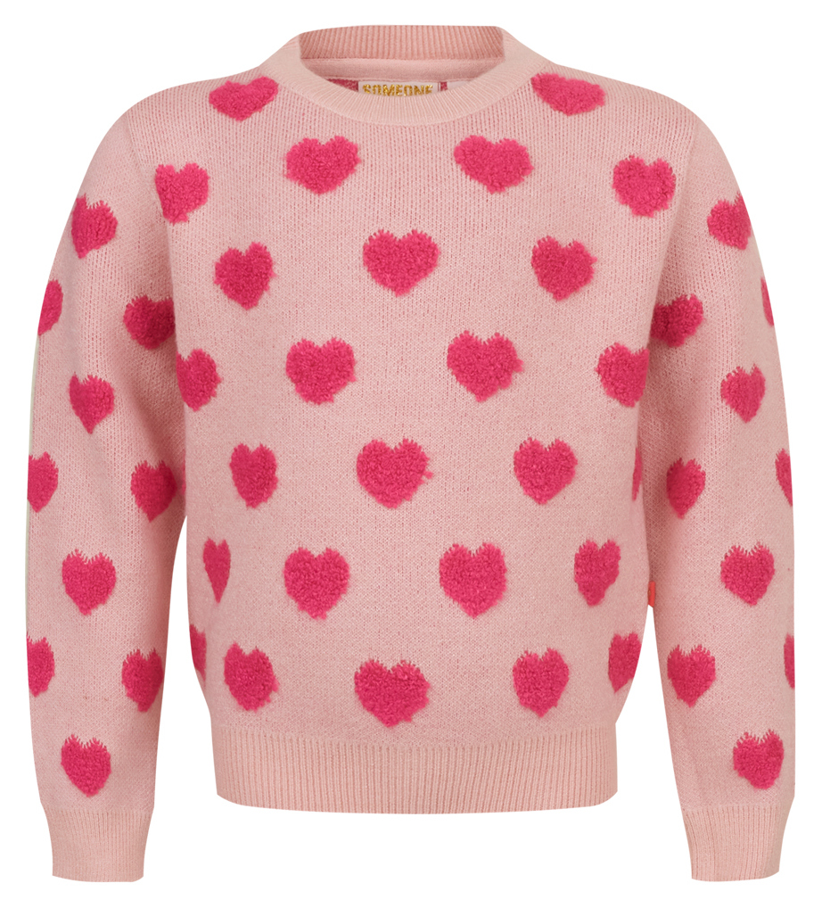 Someone Girl Pullover Hearts pink