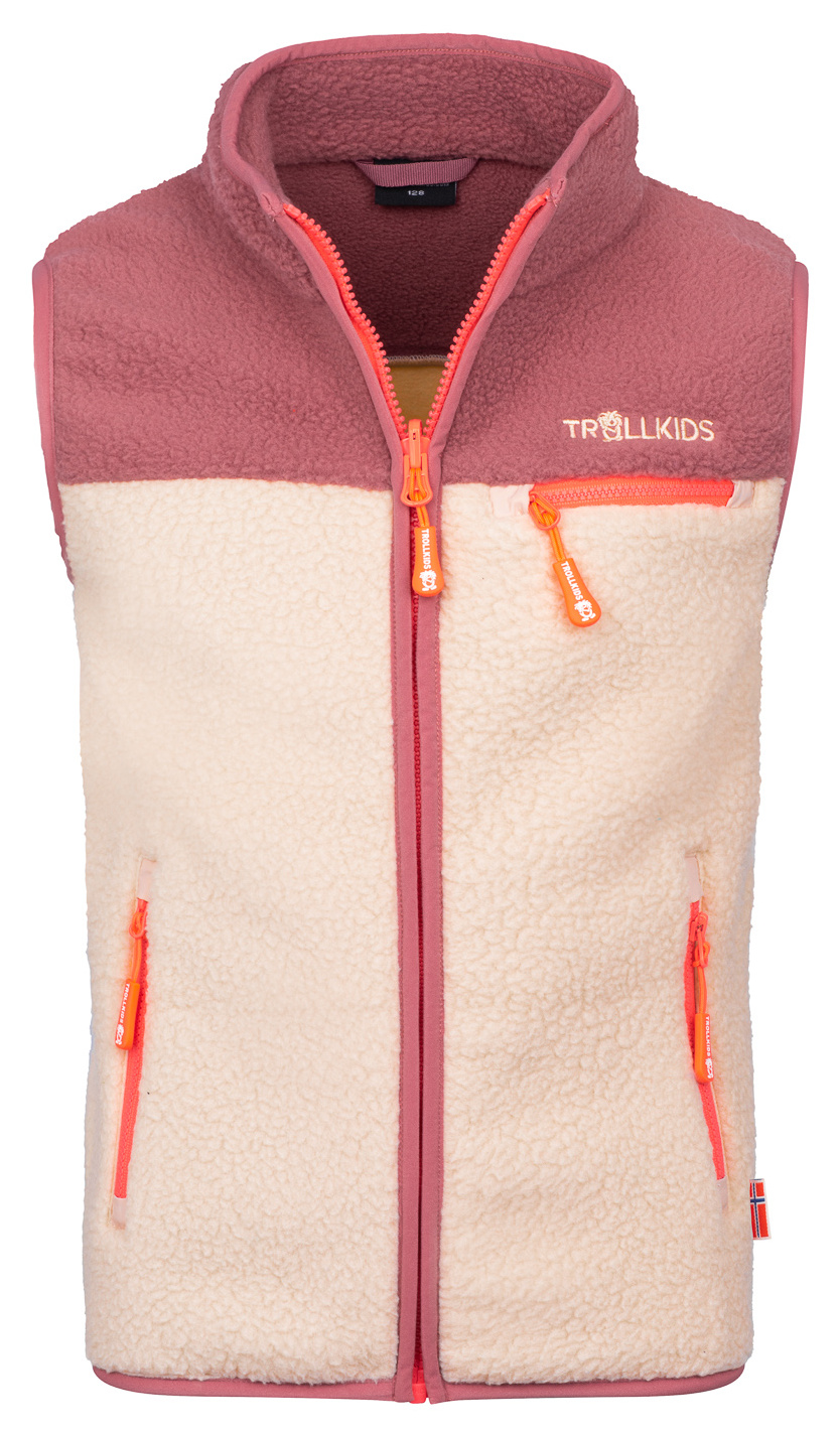 Trollkids Hemsedal Fleece Weste Frozen Berry/Sandstone