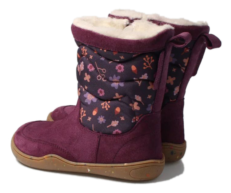 bLIFESTYLE Barfuß Winterstiefel Alpaka TEX Winterpflaume