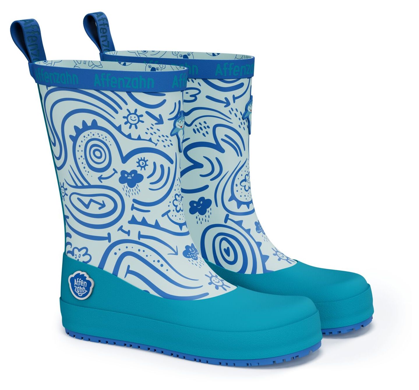 Affenzahn Gummistiefel Vegan Plashy Hai blau
