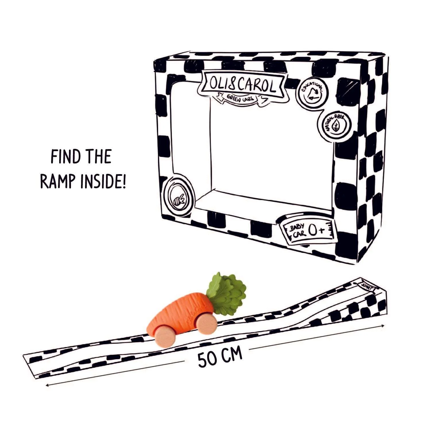 Oli&Carol Baby Car Carrot
