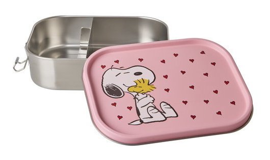 Rice Brotdose groß Edelstahl Snoopy Print pink