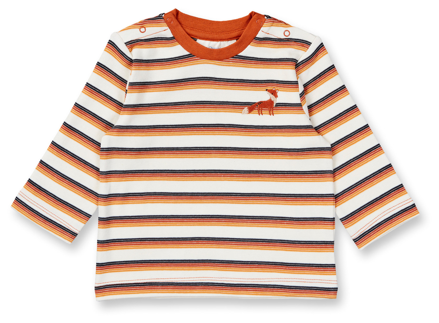 Sense Organic Baby Shirt Langarm Hazelnut-Black-White Stripes