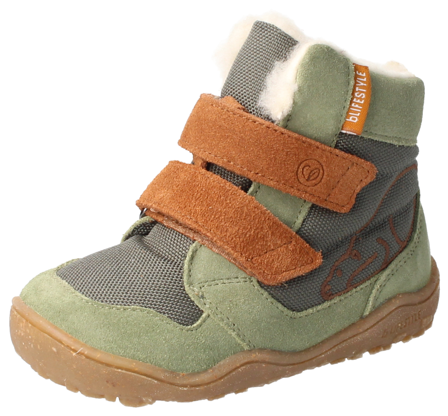bLIFESTYLE Barfuß Winterboots Eisbär TEX khaki