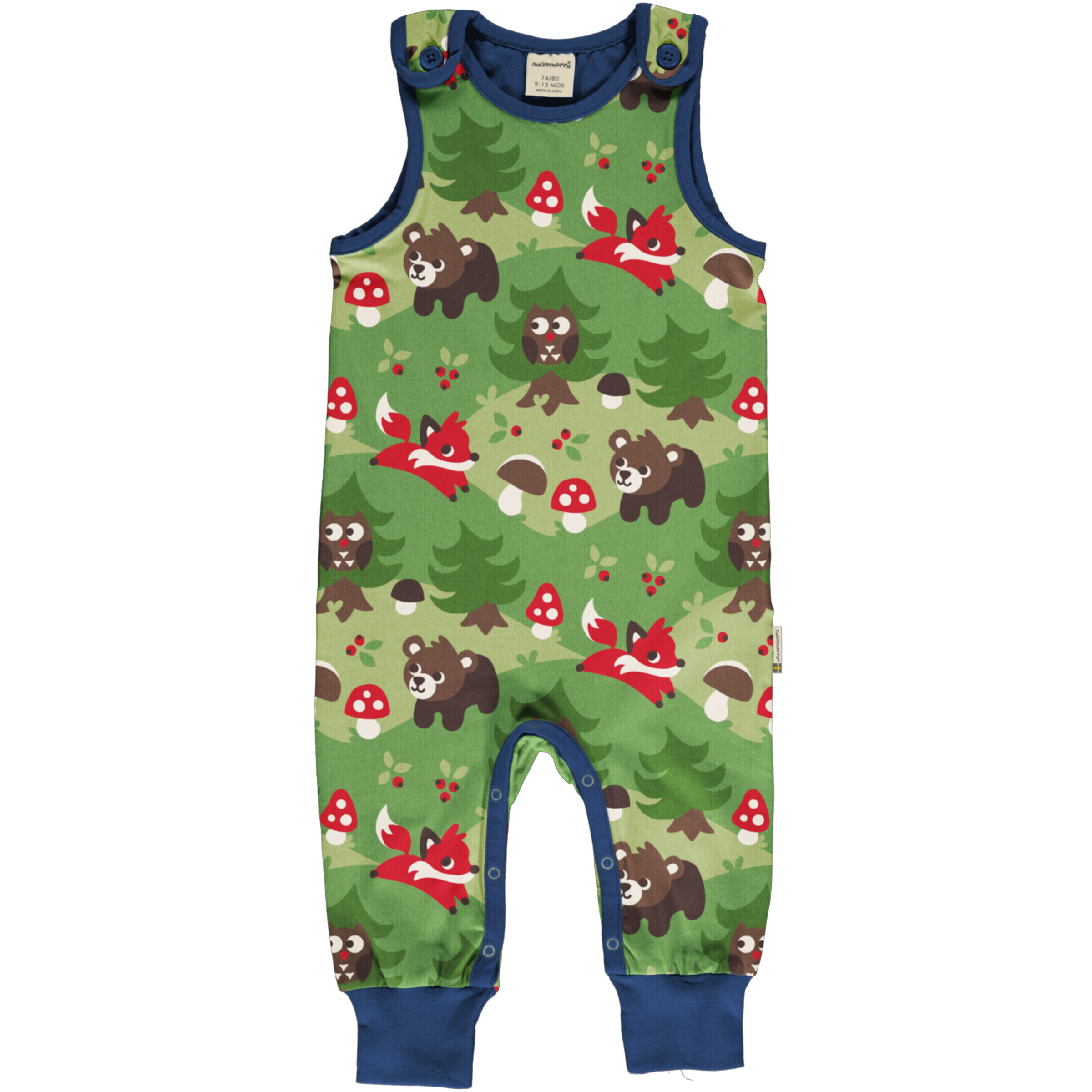 Maxomorra Baby Playsuit FOREST 050/056