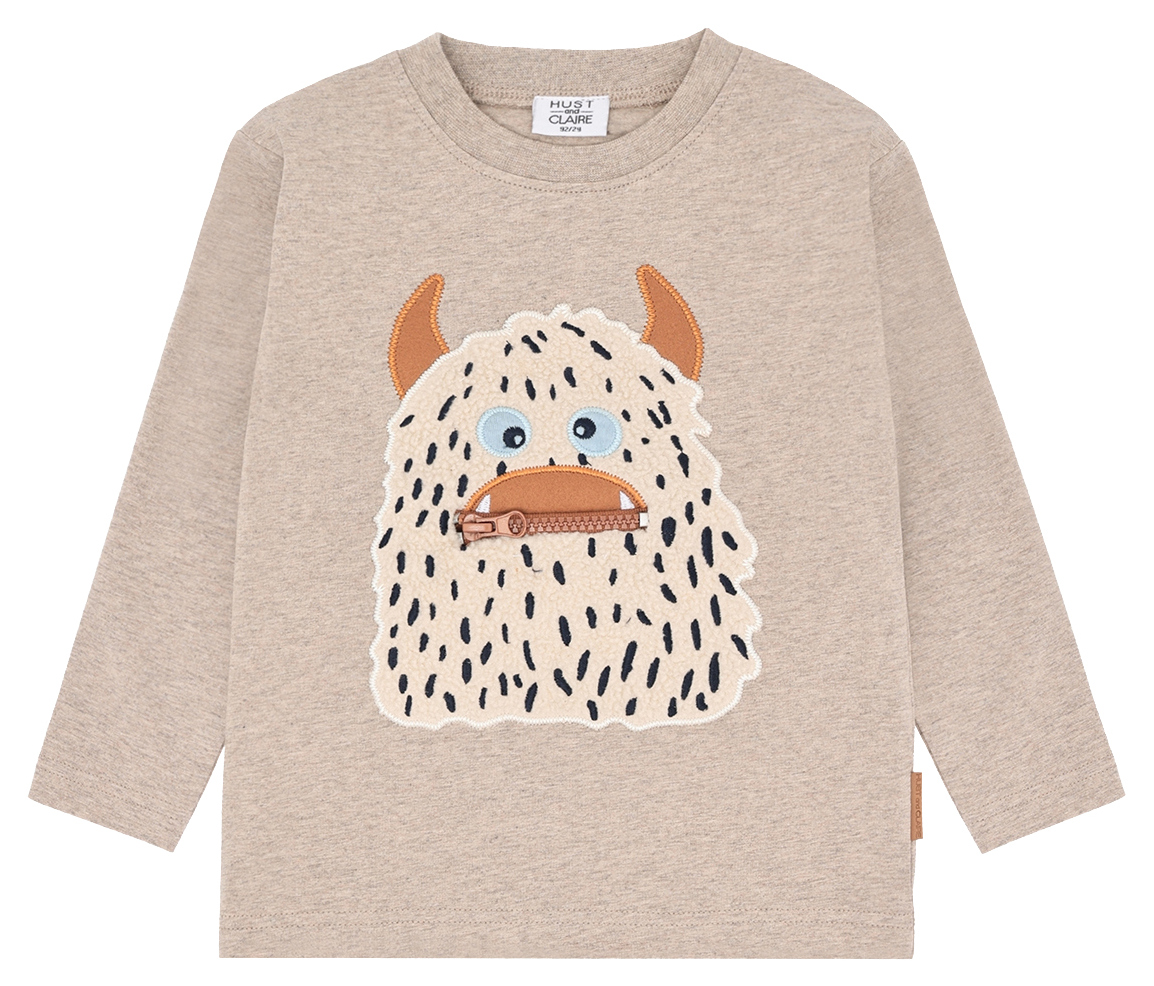 Hust & Claire Langarmshirt Snowmonster Biscuit