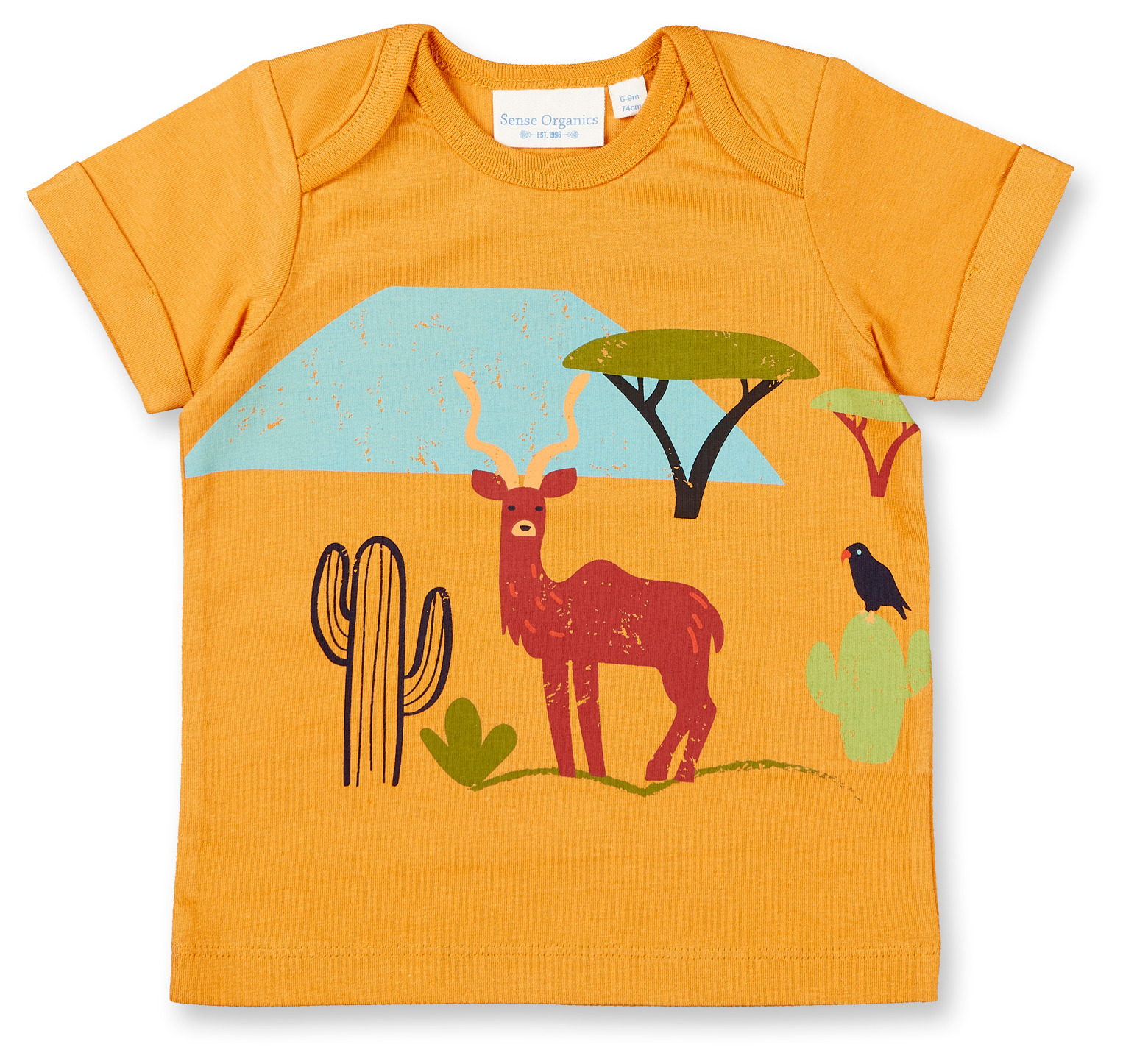 Sense Organic Baby Shirt Kurz Curry Desert Scene