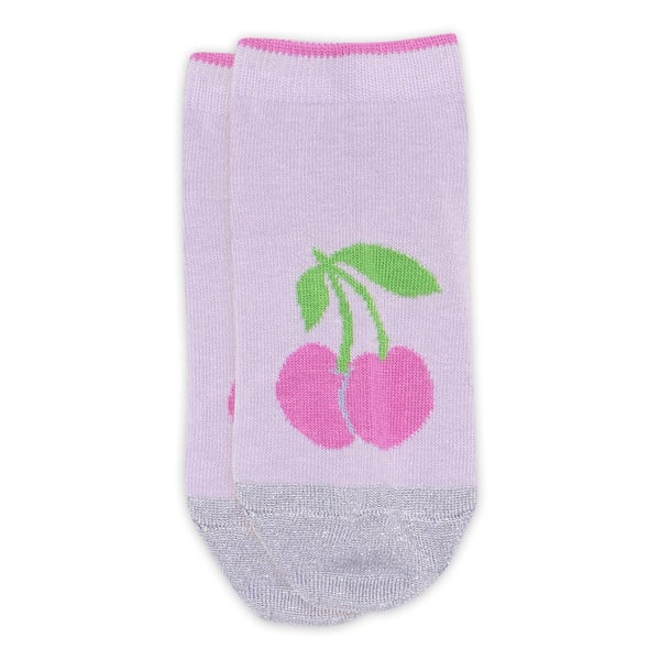 Melton Sneaker Socken Cherries lilac
