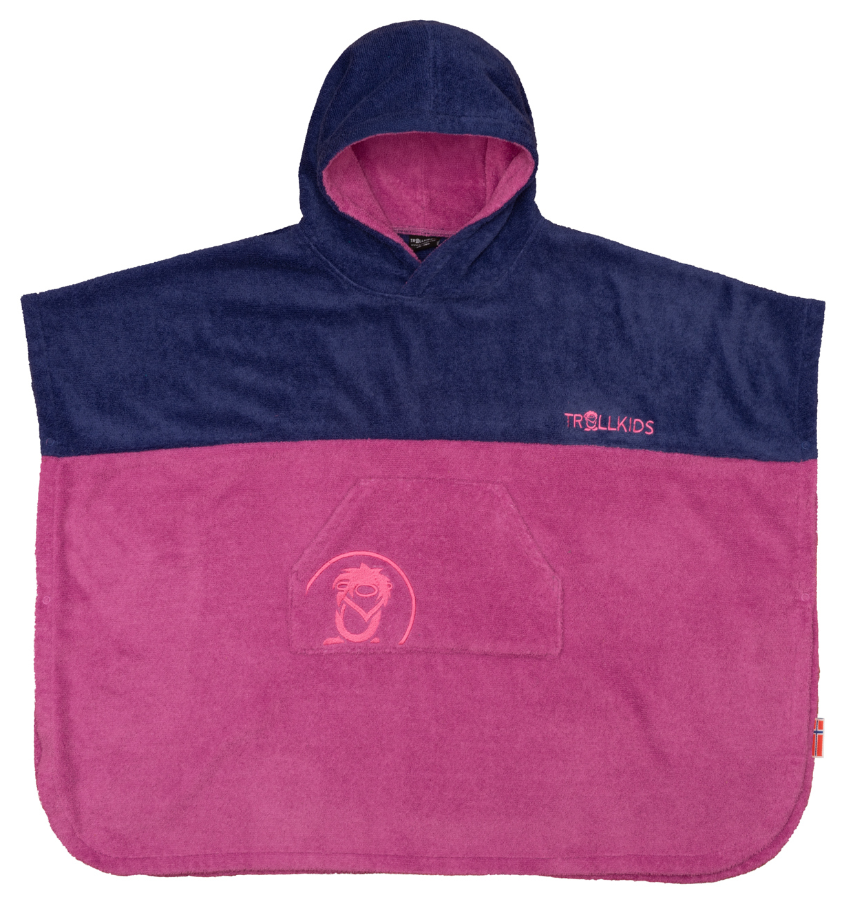 Trollkids Kvalvika Surf Poncho mallow pink/ violet blue