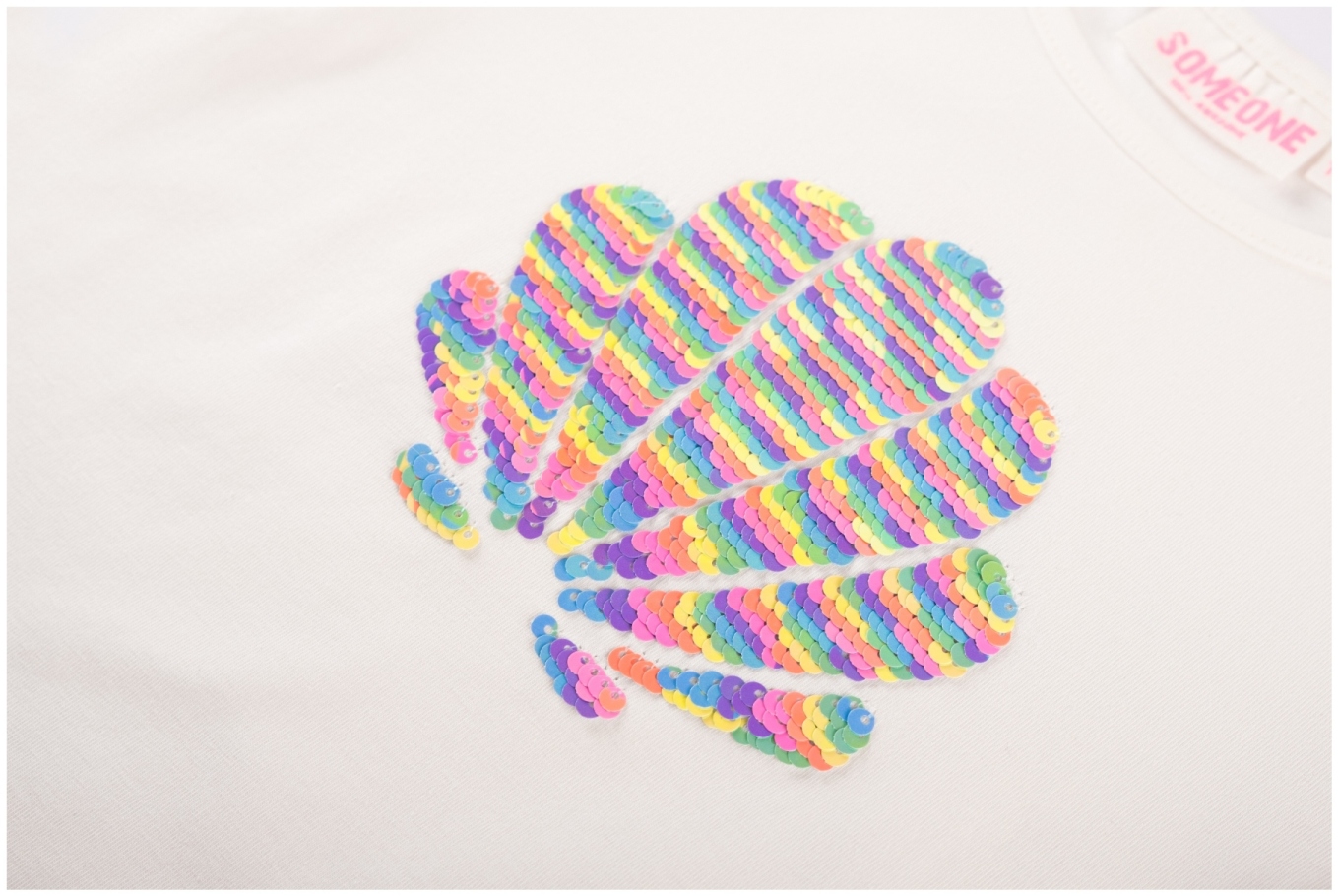 Someone Girl Kurzarmshirt Muschel ecru