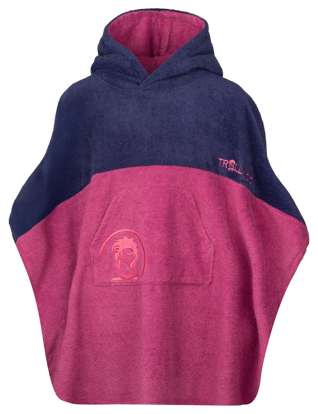 Trollkids Kvalvika Surf Poncho mallow pink/ violet blue