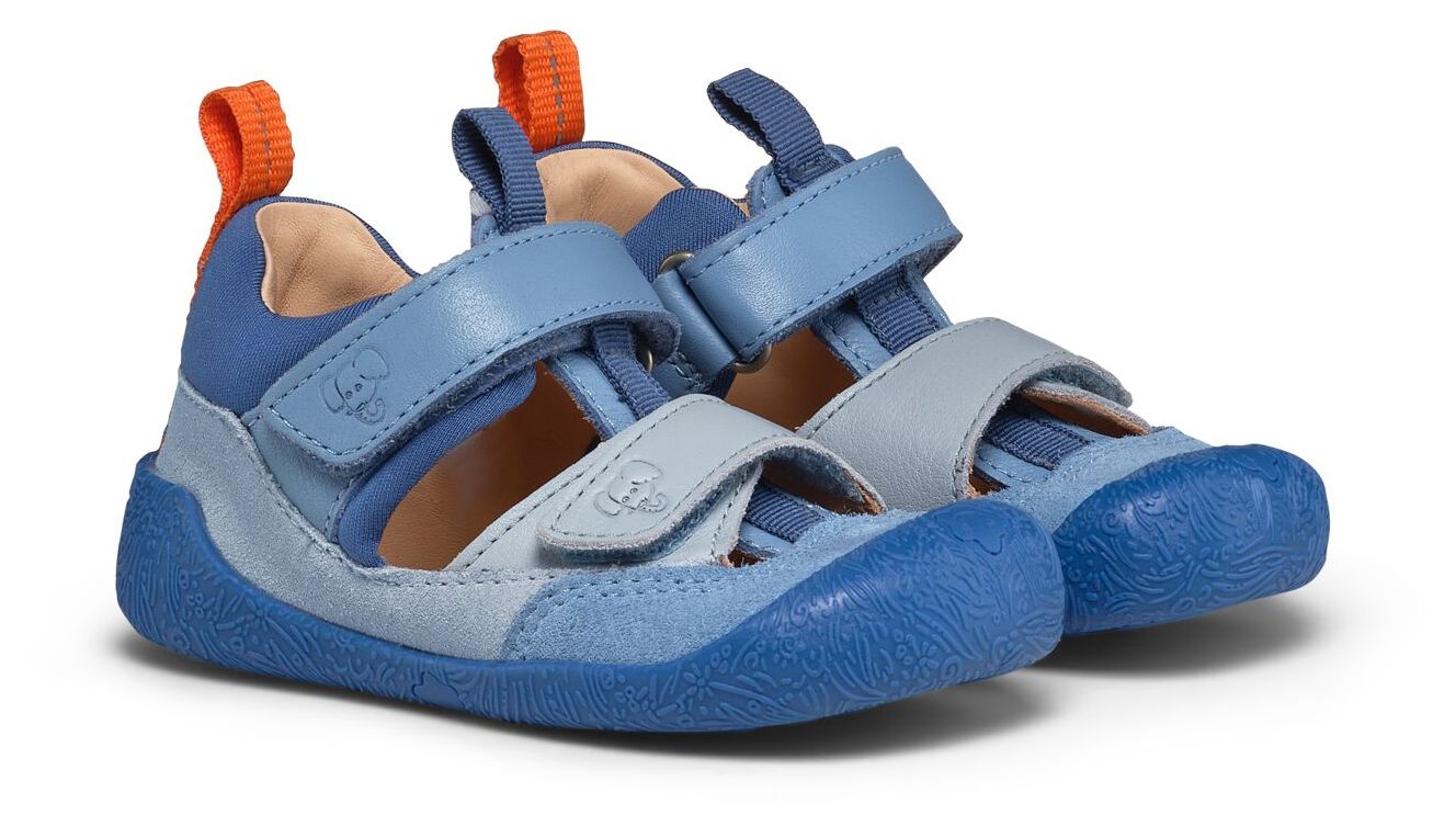 Affenzahn Lauflerner Sandale Leder Freely Elefant Blau