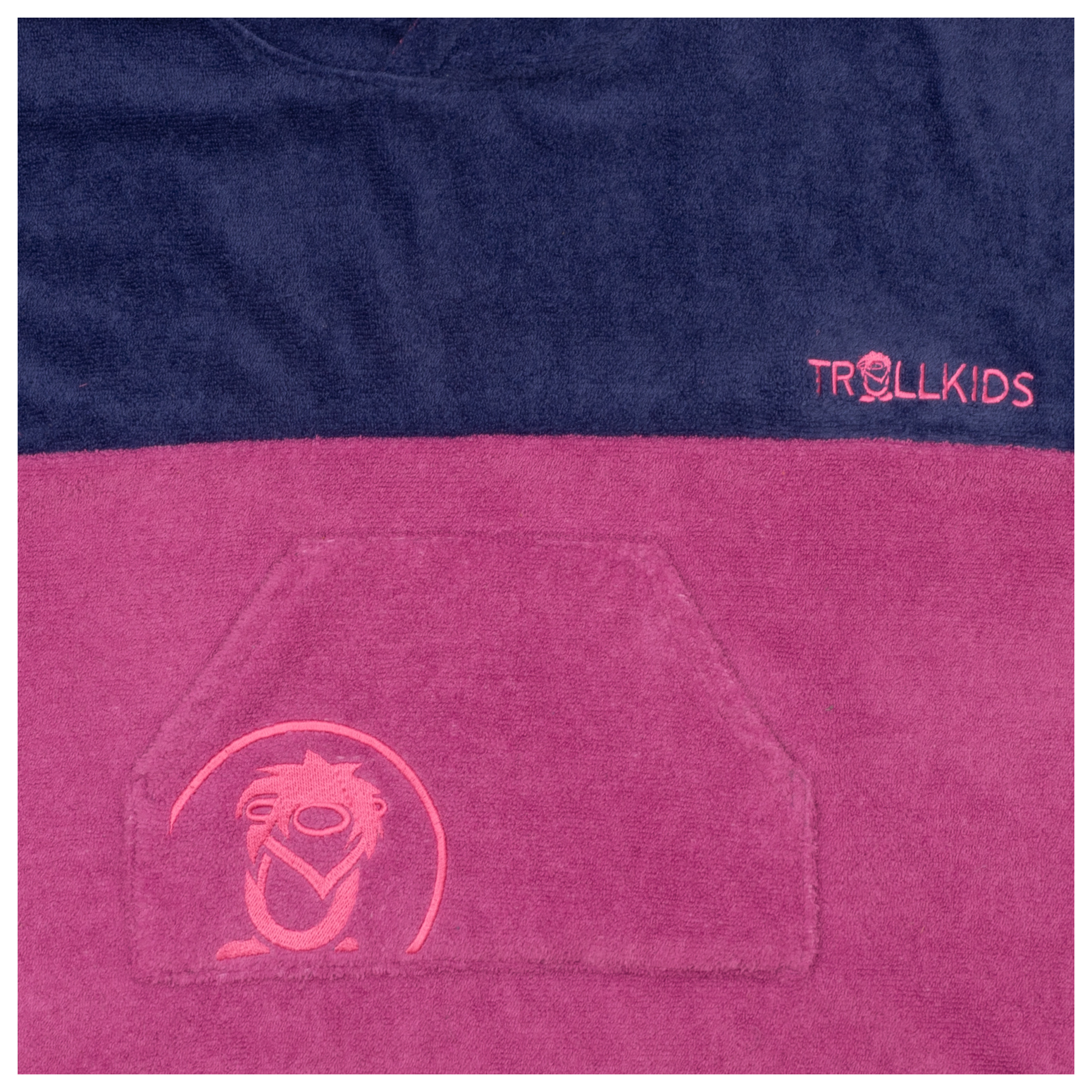 Trollkids Kvalvika Surf Poncho mallow pink/ violet blue