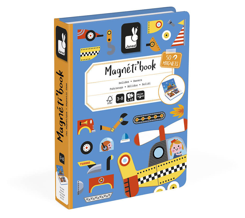Janod Magnet Buch Fahrzeuge