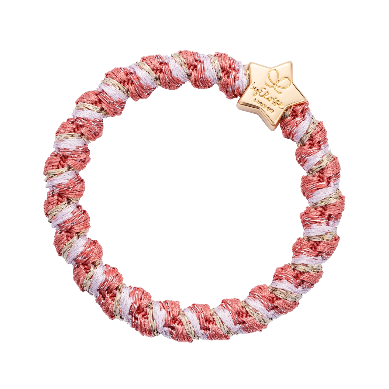 byEloise Haargummi Woven Gold Star pink sands