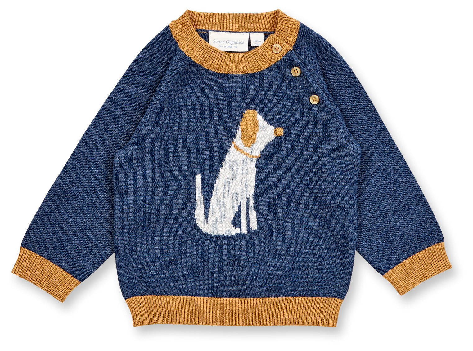 Sense Organic Baby Knitted Sweater Dark Blue Dog