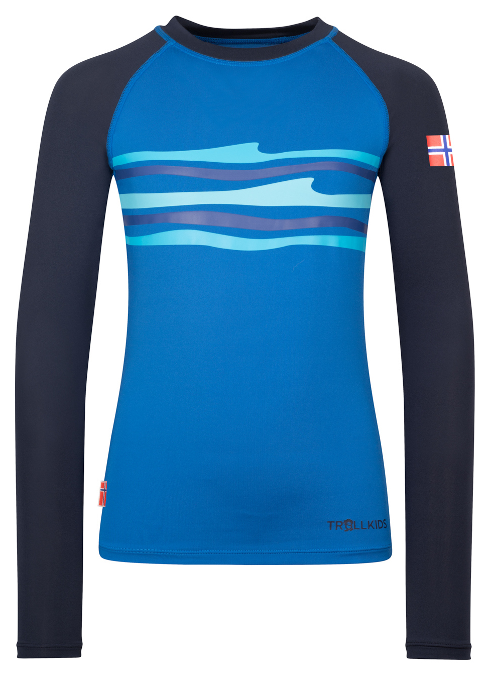 Trollkids Haukland UV Langarmshirt Navy/Glow Blue
