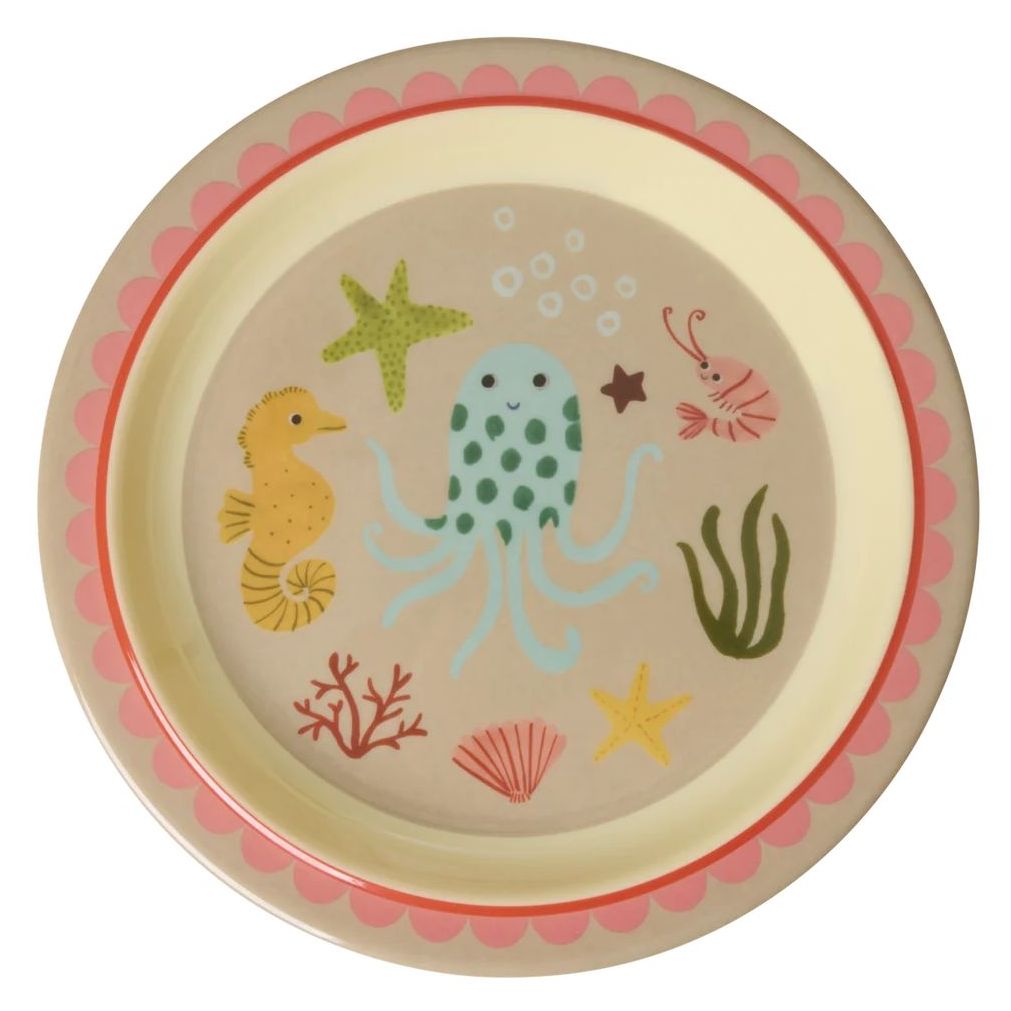 Rice Melamin Kinderteller Ocean Coral