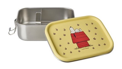 Rice Brotdose klein Edelstahl Snoopy Print hellgelb