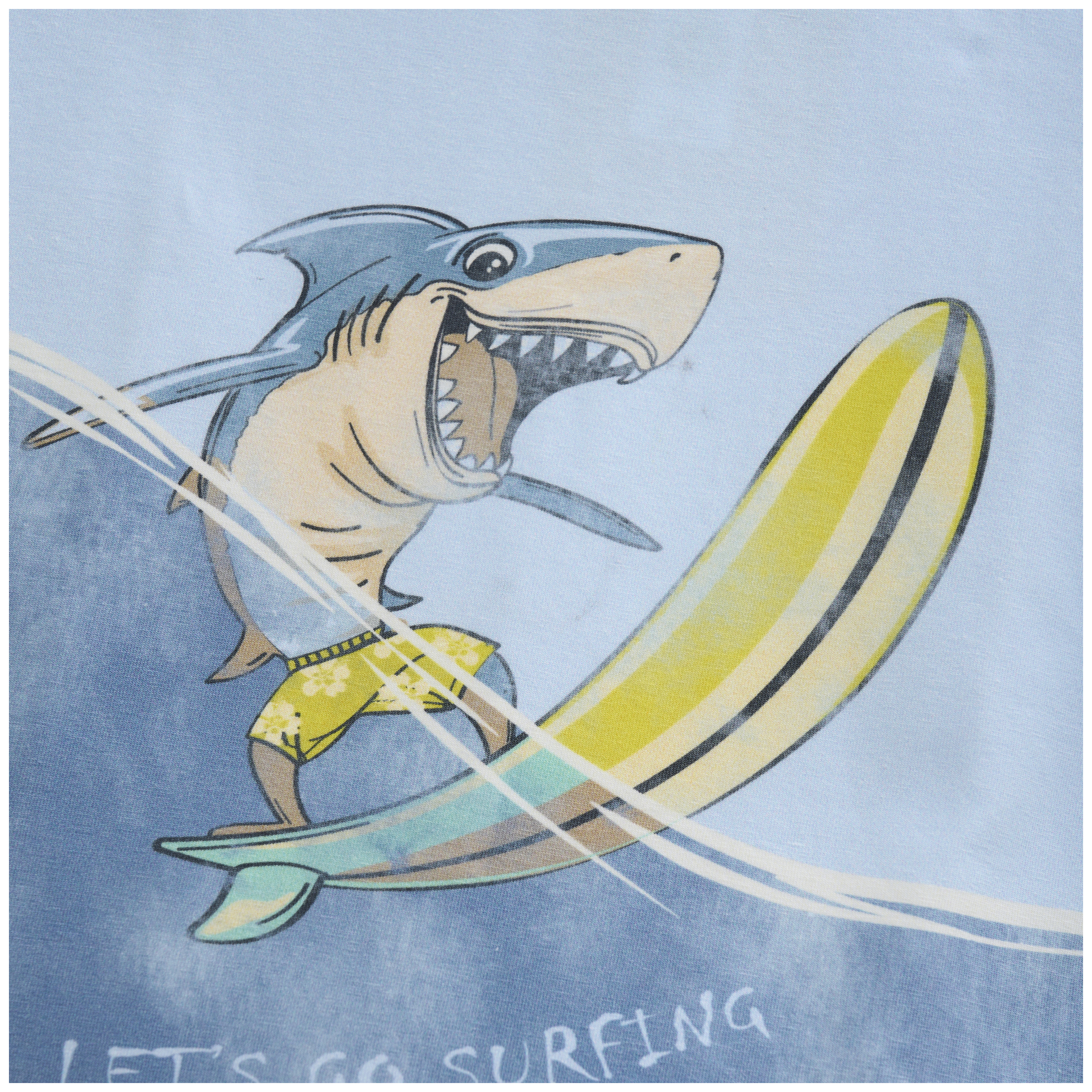 Minymo Boy Shirt Shark on Board blue