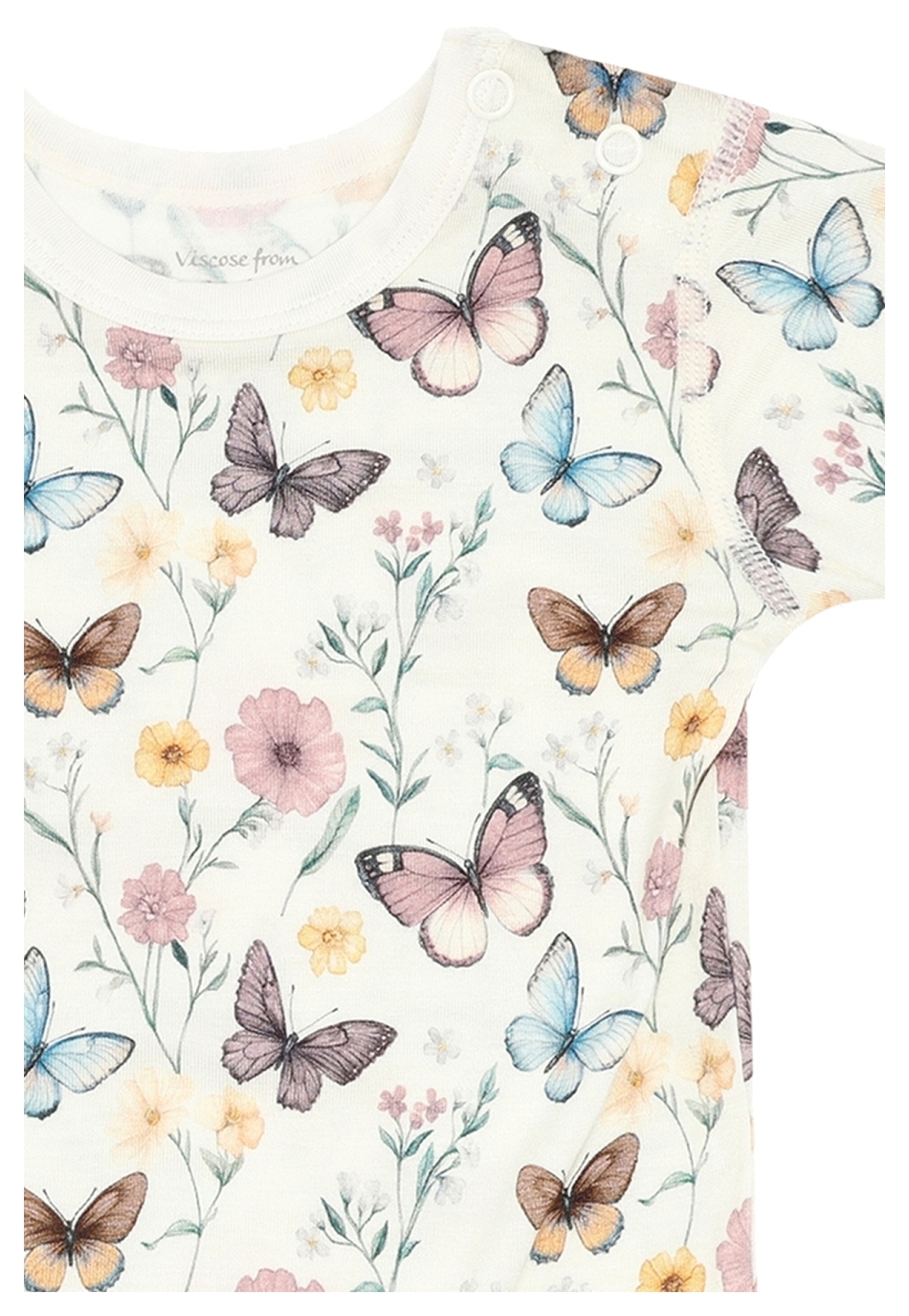 Hust & Claire Baby Body Bambus Kurz Butterfly Ivory