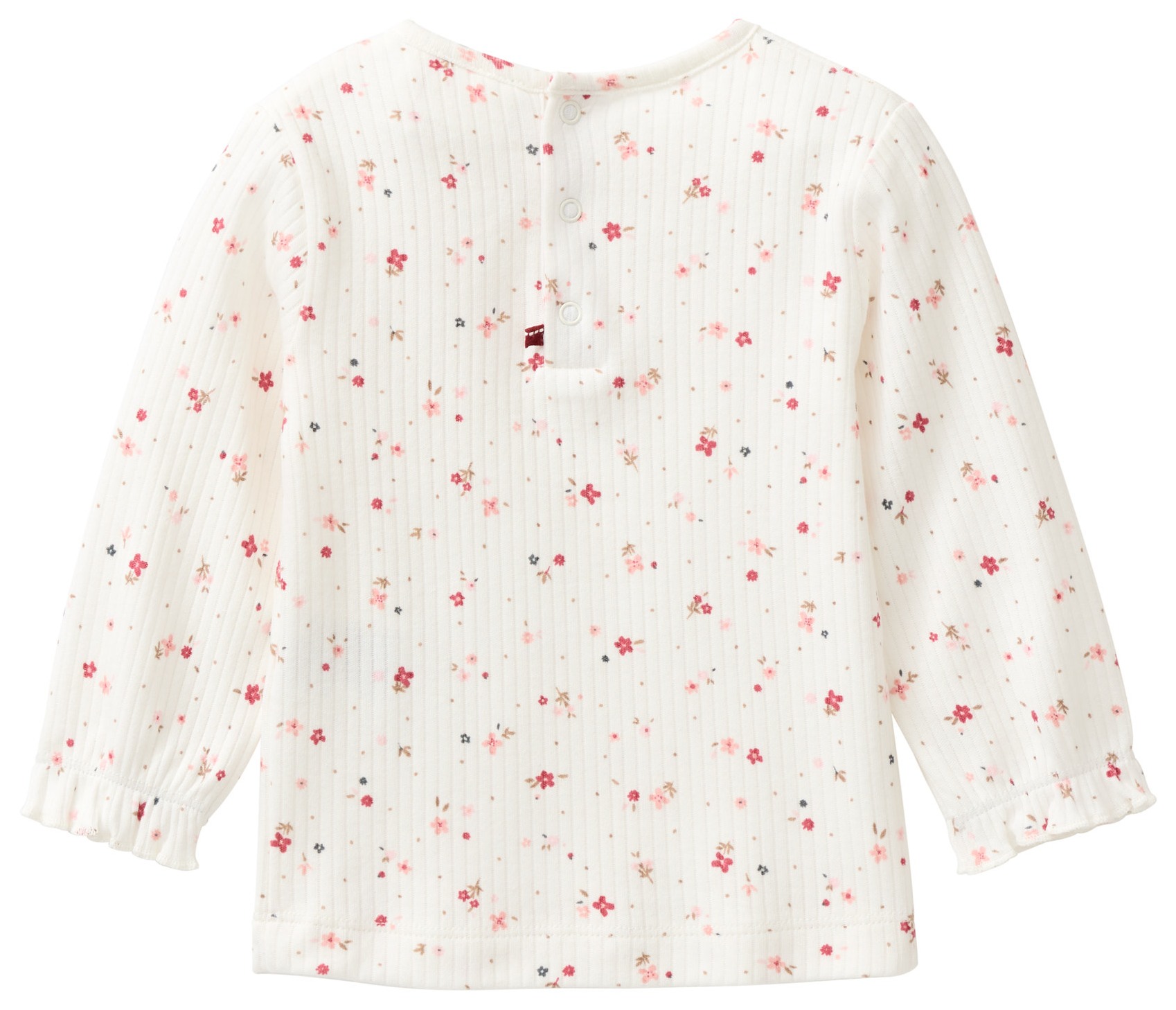 PWO Girl Langarmshirt Flowers white