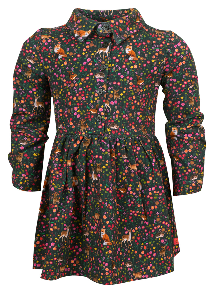 Someone Kleid langarm AOP Reh khaki