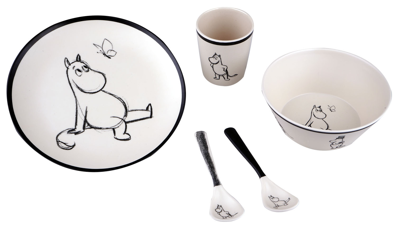 Barbotoys Geschirr-Set 5 Teile Moomin black