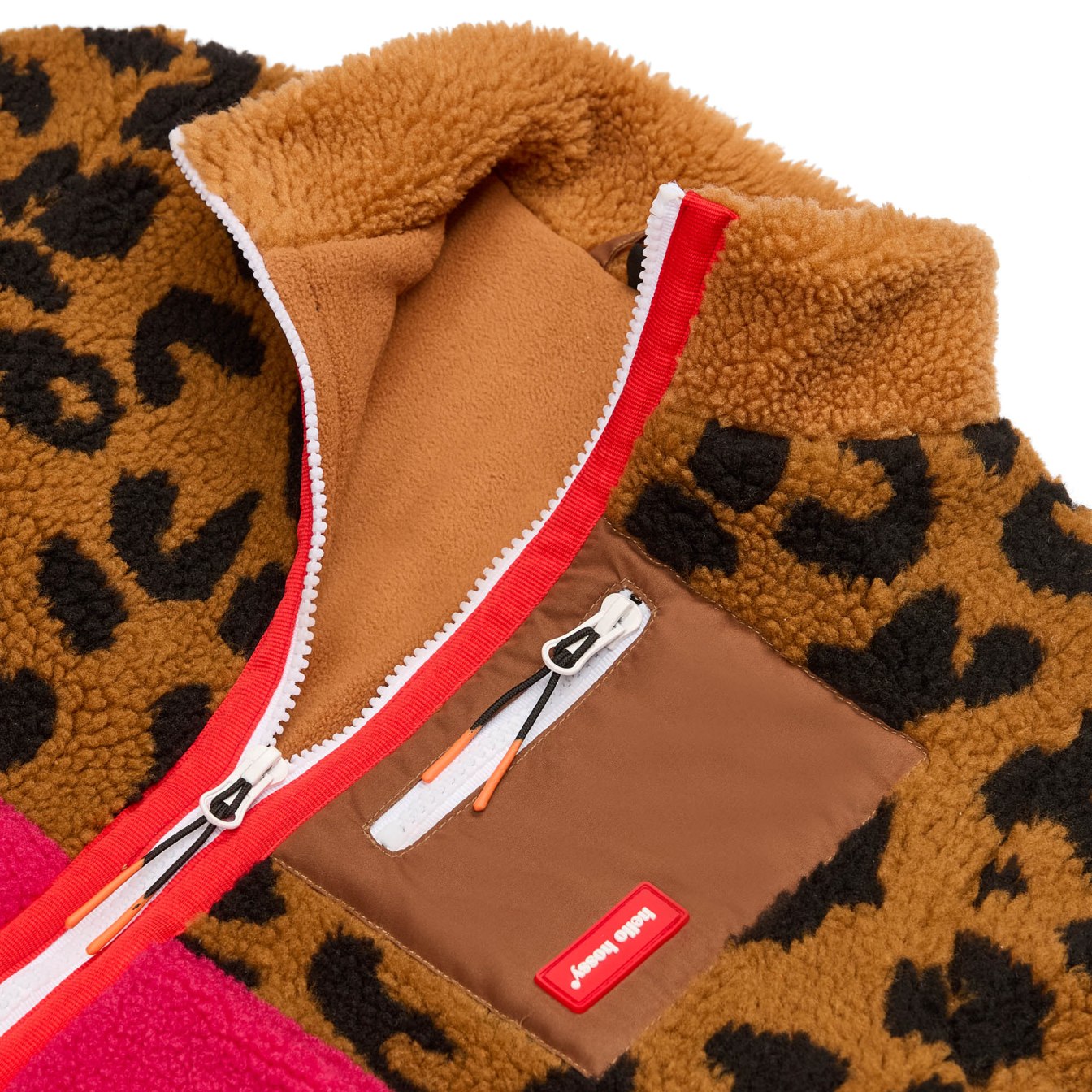 Hello Hossy Damen Teddyfleecejacke Polar Leopard