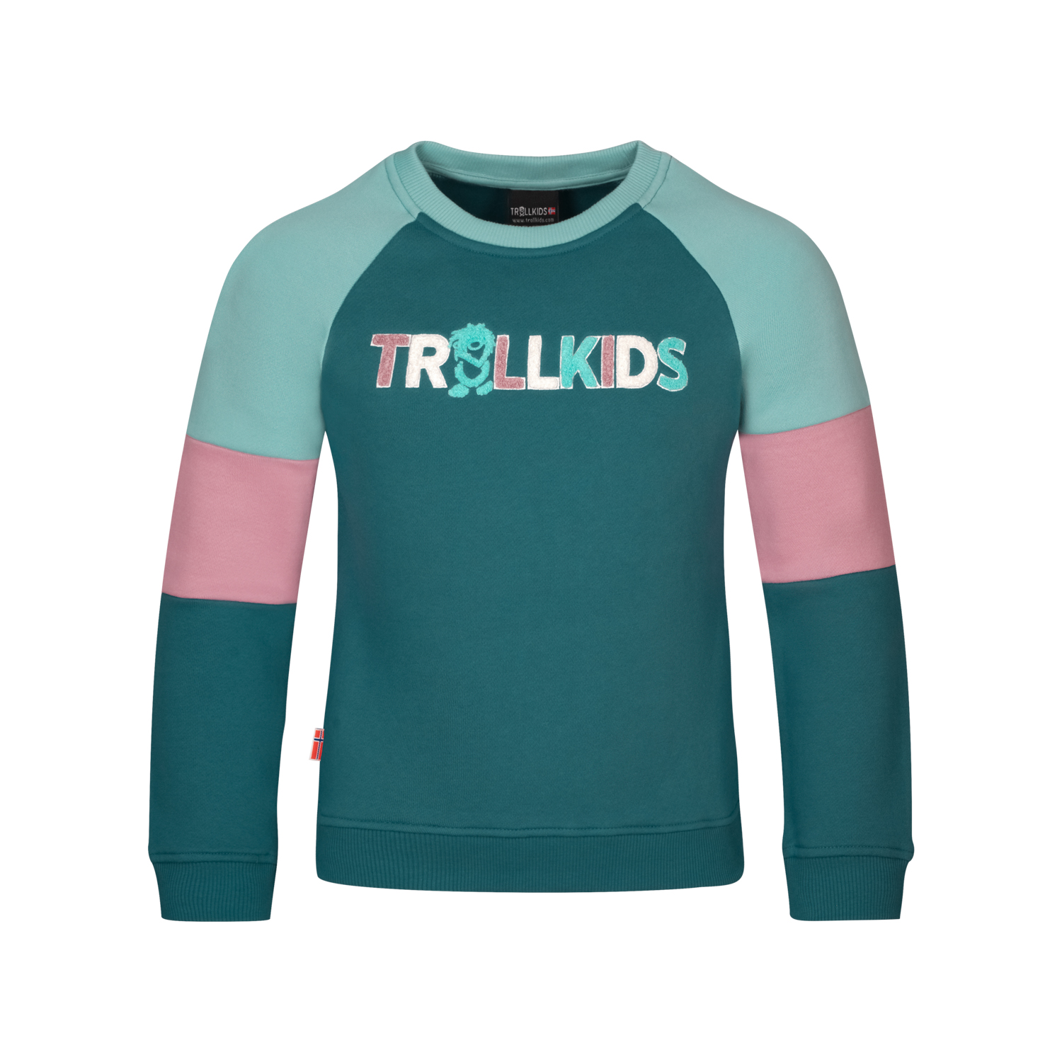 Trollkids Trollfjord Sweatshirt teal/mauve/aqua