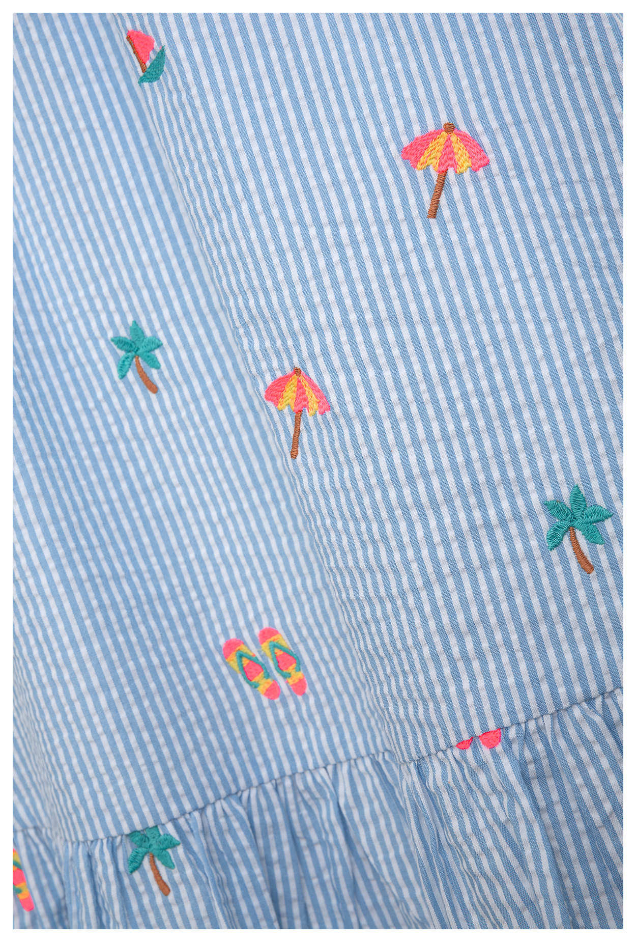 Danamade Kleid Woven Stripe Beach blue
