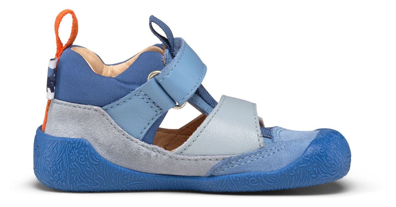 Affenzahn Lauflerner Sandale Leder Freely Elefant Blau