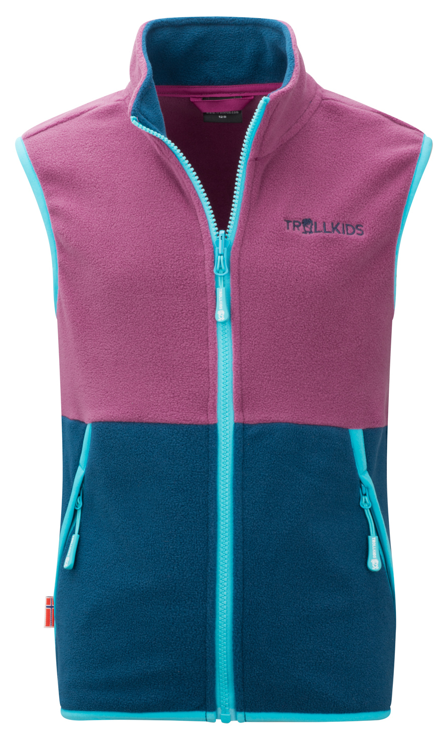 Trollkids Kjerag Vest bright berry/madeira blue