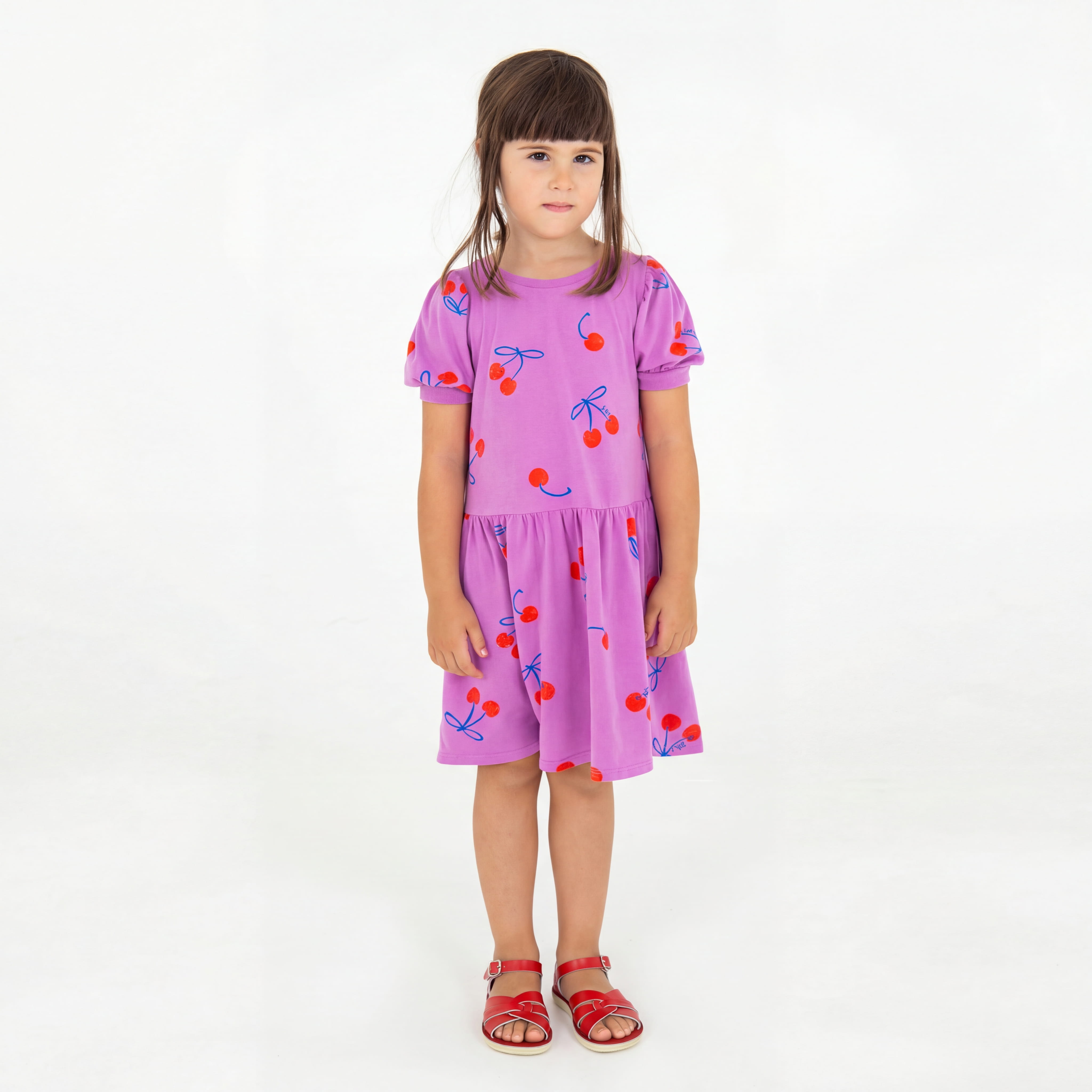 Lötiekids Kleid Cherries Allover Magenta