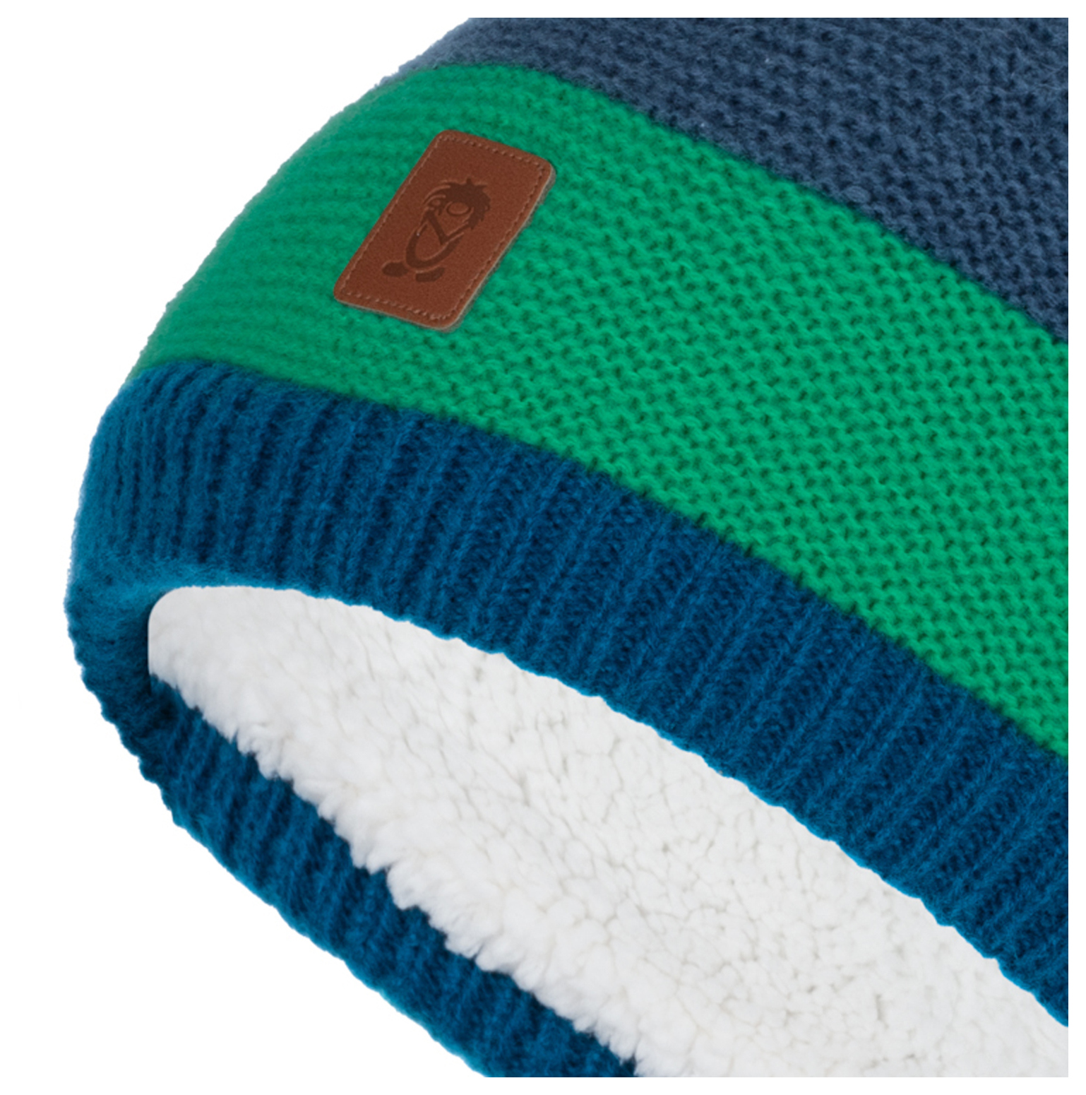 Trollkids Gryllefjord Winter Bobble Cap Fresh Green/Mystic Blue