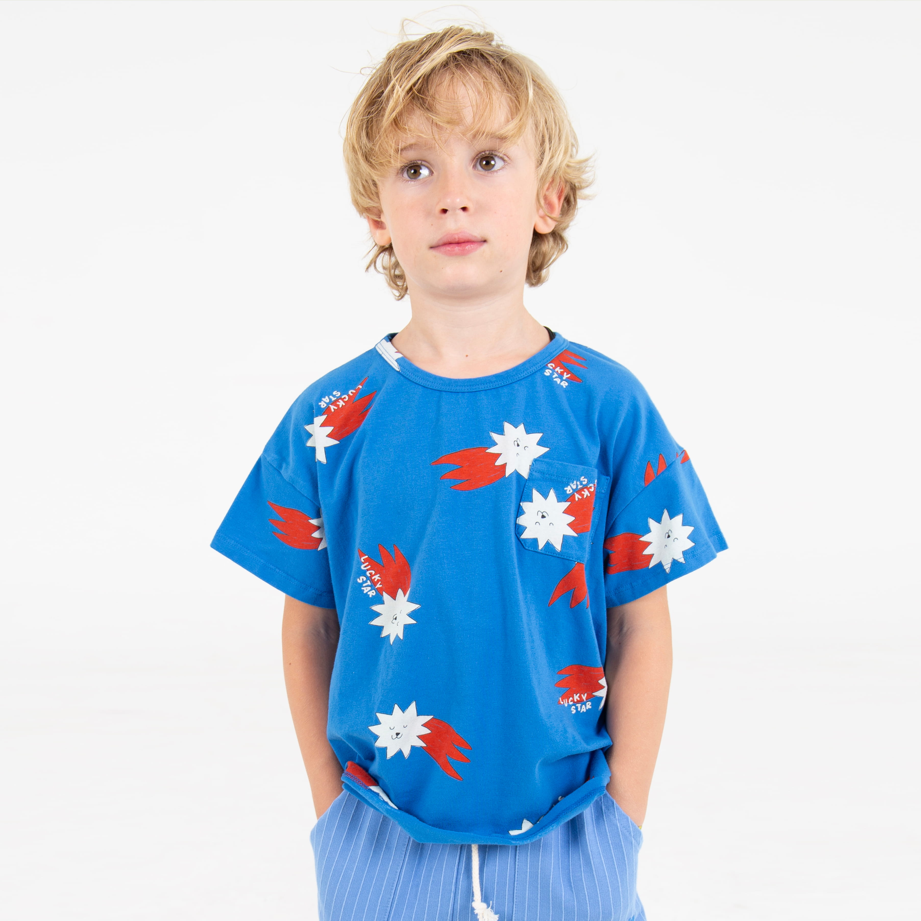 Lötiekids T-Shirt Lucky Red Stars Royal Blue