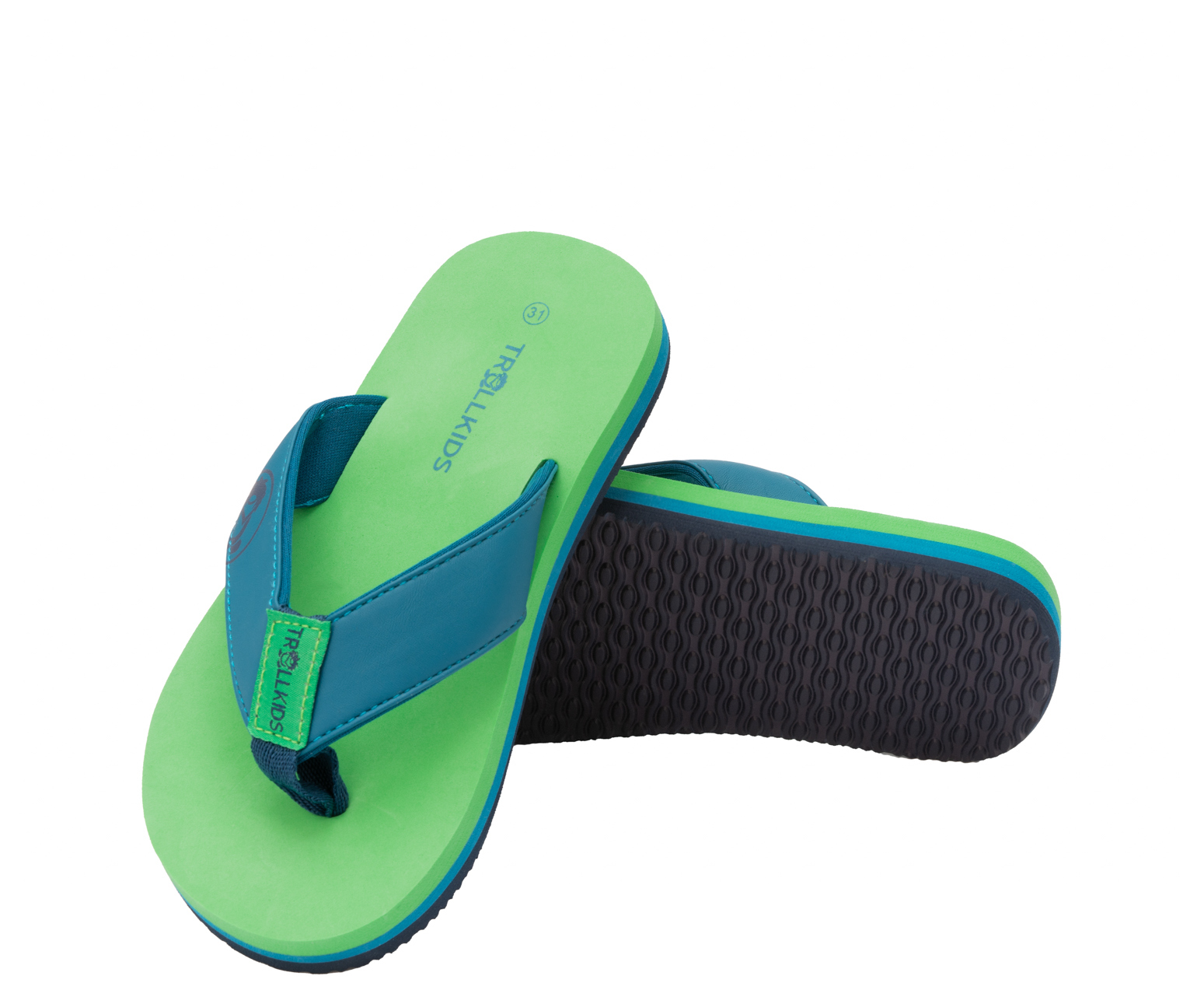 Trollkids Haukland Beach Badeschuhe fresh green/dark marine