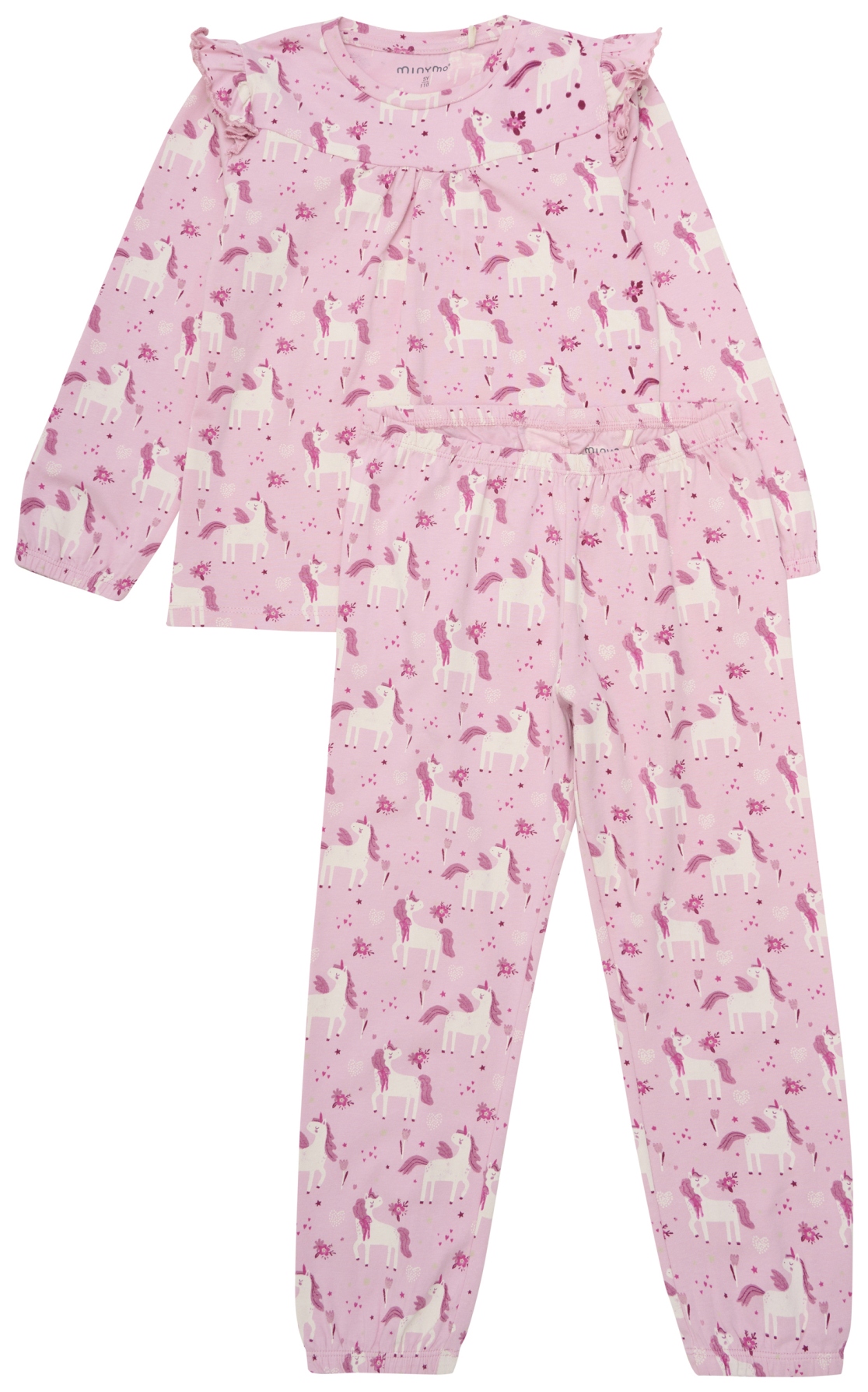 Minymo Girl Pyjama langarm Einhorn mauve