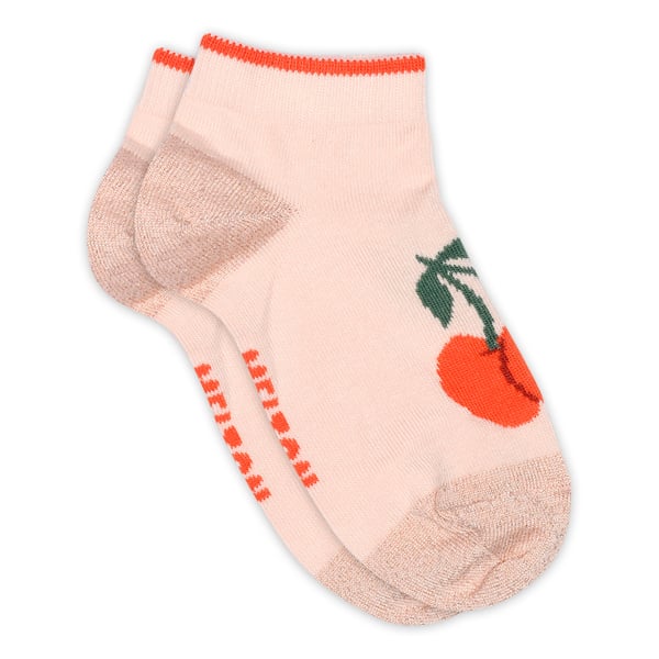 Melton Sneaker Socken Cherries pink