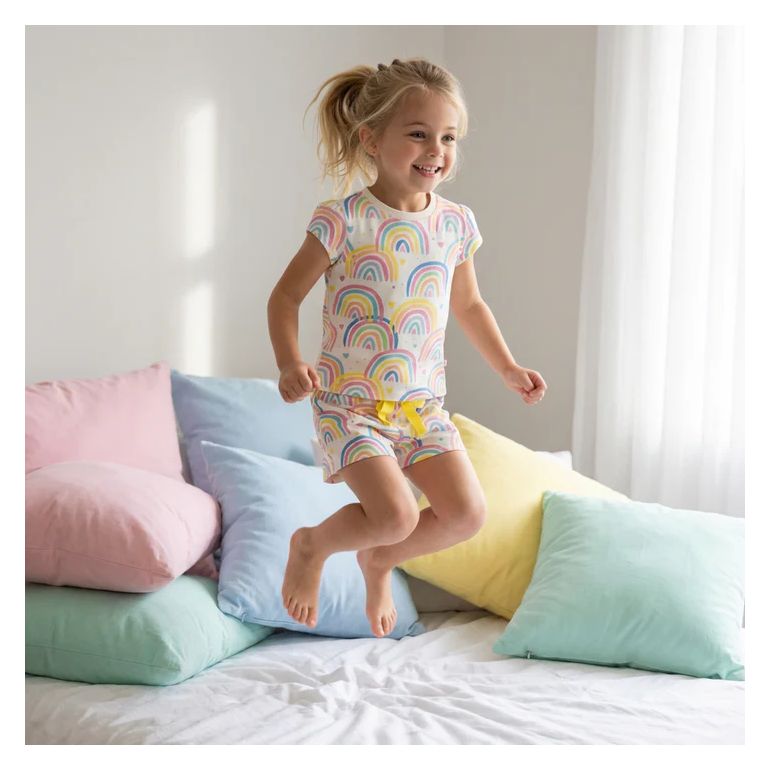 Someone Girl Pyjama kurz Rainbow ecru