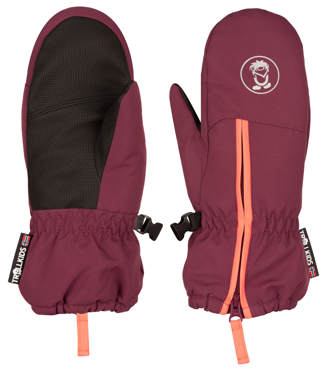 Trollkids Troll Fausthandschuhe Deep Ruby/Pink Salmon