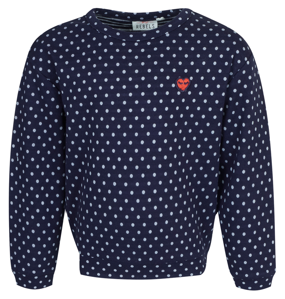 Someone Girl Pullover AOP Dots navy