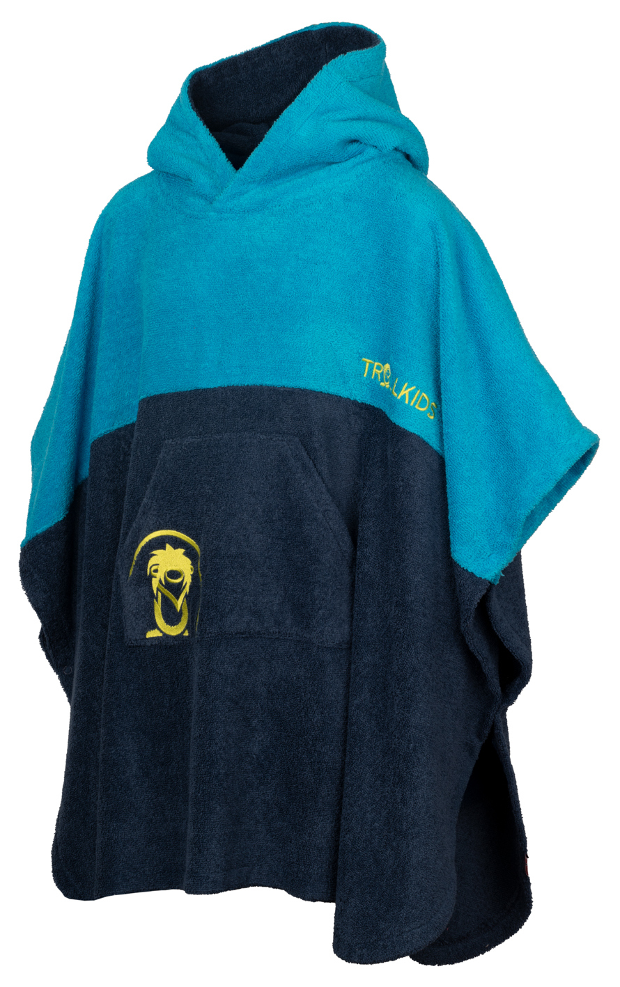 Trollkids Kvalvika Surf Poncho Vivid Blue/Mystic Blue