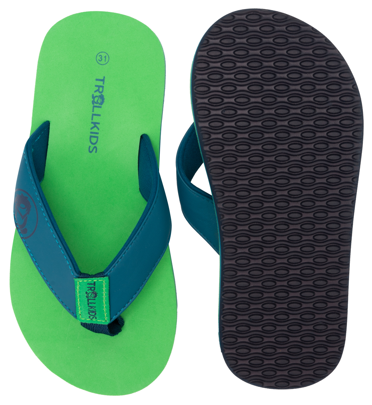 Trollkids Haukland Beach Badeschuhe fresh green/dark marine